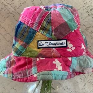 Walt Disney World Mickey Mouse Plaid Pink Green Adult One Size Hat